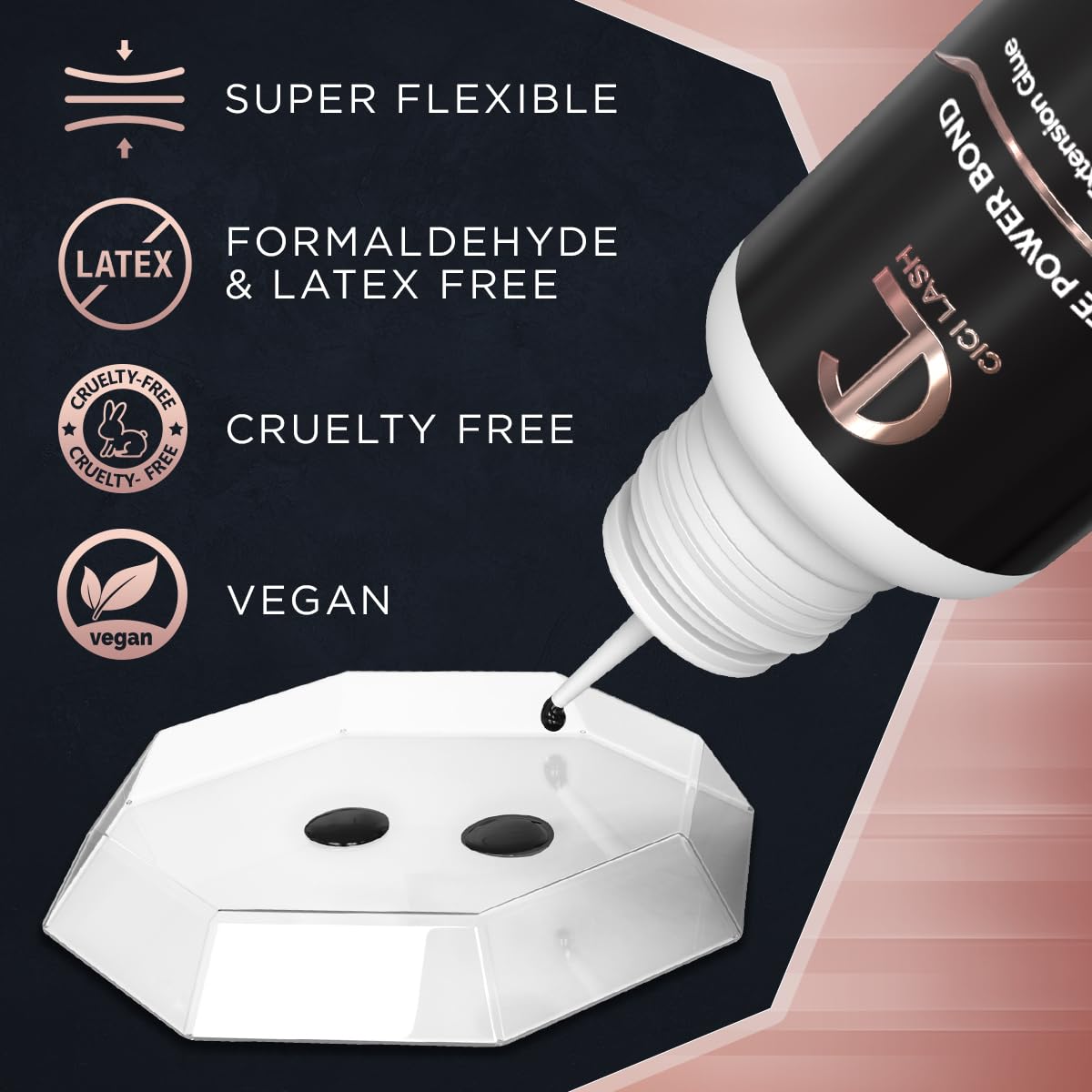 Elite Power Eyelash Extension Glue for Professionals - Maximum 8 Week Retention / 1-2 Second Drying Time Semi Permanent Individual/Volume Lash