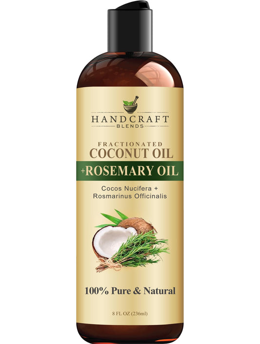 Handcraft Blends Fractionated Coconut Oil Infused with Rosemary - 8 Fl Oz - 100% Pure and Natural - Premium Grade Carrier for Skin, Hair and Massage Beauty & Personal Care Handcraft Blends