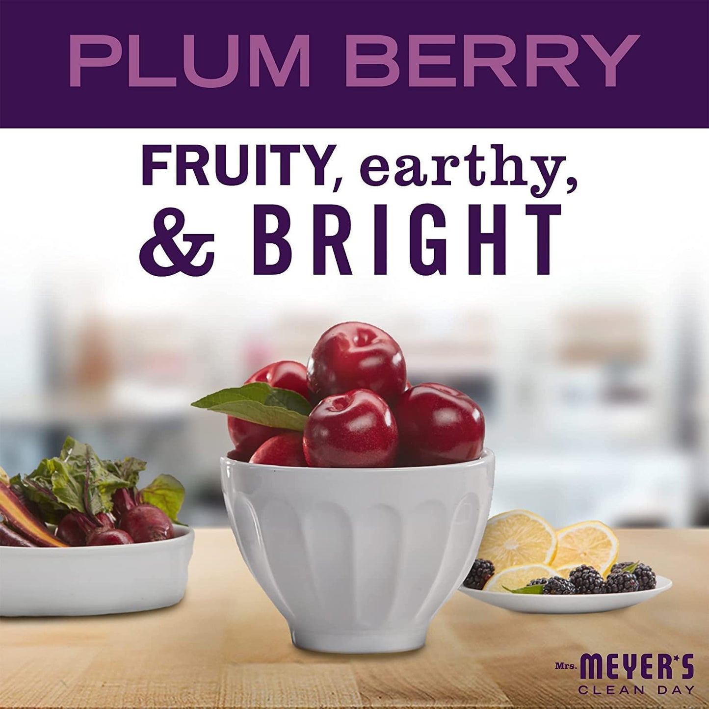 Mrs. MEYER'S Clean Day Plum Berry Scent Hand Soap Refill, 33 Fl Oz. (Pack of 3)