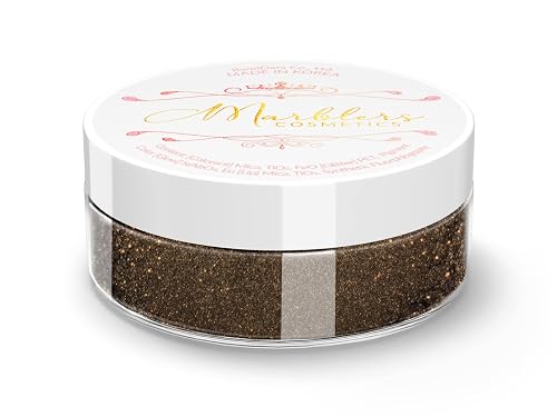 MARBLERS Glitter Mica Powder [Cocoa Cream] 0.14oz (4g) | Glitter Mica | Highly Pigmented | Non-Toxic, Vegan, Cruelty-Free | Eyeshadow, Body Butter