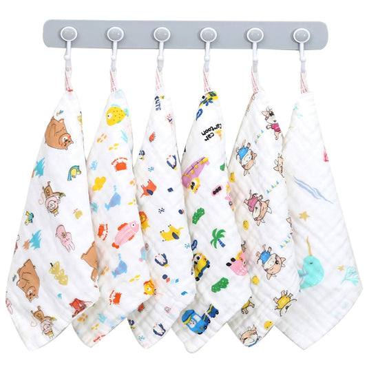 Snadulor 6 Pcs Cartoon Hanging Hand Towels,Hand Towel with Hanging Loop,Kids Hanging Hand Towels Cute Hanging Hand Towels for Home Bathroom…