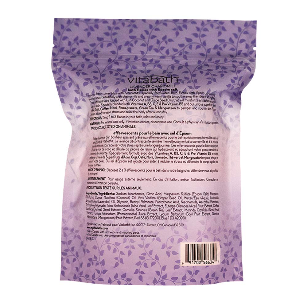Vitabath Bath Fizzies, Lavender Chamomile, 10 Ounce