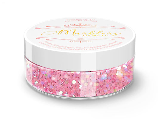 MARBLERS Mermaid Shaped Face & Body Glitter [Pink] 0.18oz (5g) | Chunky | Chopped | Flake | Non-Toxic | Vegan | Cruelty-Free | Festival, Rave & Party