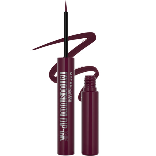 MAYBELLINE Tattoo Studio Dip-Ink Liquid Eyeliner, Waterproof Eyeliner With Up to 24 Hour Wear, Burgundy Boost, 1 Count