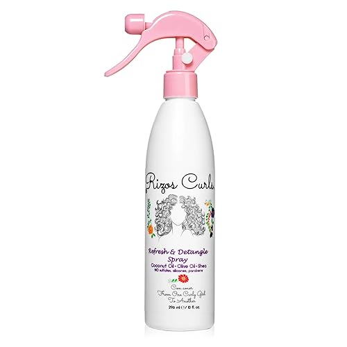 Rizos Curls Refresh & Detangle Spray - Detangling & Curl Leave-In with Coconut Oil - Nourishes, Hydrates & Controls Frizz for Every Curl Pattern