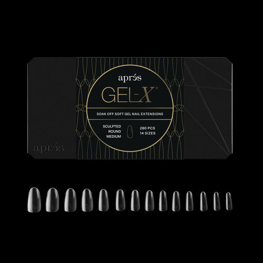 Apres Gel-X® Round Box of Nail Tips | 280 Gel-X Tips, Soft Gel Tips, 14 Sizes 00-9 | Half-sizes Included (Sculpted Round Medium, 280.00 Fl Oz (Pack Beauty & Personal Care APRÉS