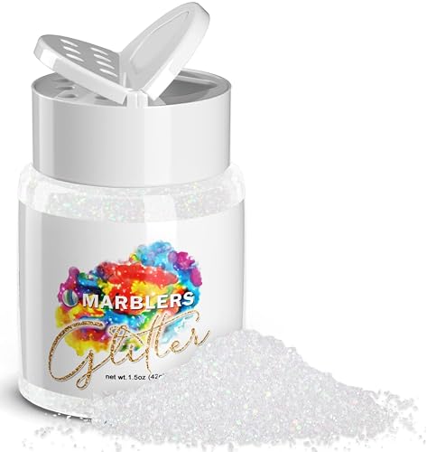 MARBLERS Holographic Glitter [Rainbow White] 1.5oz (42g) | Fine | Non-Toxic, Vegan, Cruelty-Free | Face, Body, Eyeshadow, Hair, Festival, Party Makeup