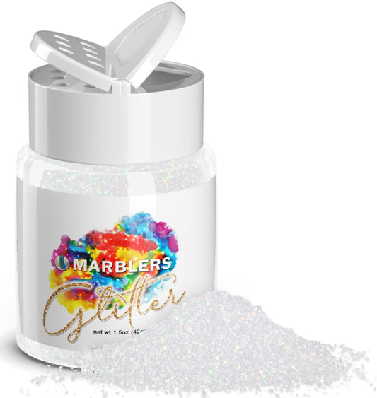 MARBLERS Holographic Glitter [Rainbow White] 1.5oz (42g) | Fine | Non-Toxic, Vegan, Cruelty-Free | Face, Body, Eyeshadow, Hair, Festival, Party Makeup