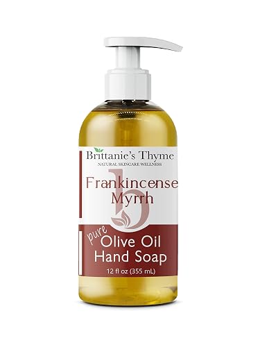 Brittanie’s Pure Castile Liquid Soap Refill, Frankincense, 12 Ounce | Dish Soap, Hair & Body, Home, Gentle and Pure, Made with Natural Luxurious Oils
