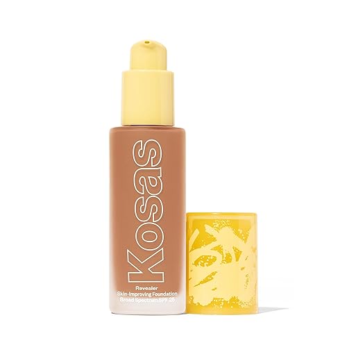 Kosas Revealer Skin-Improving Foundation with SPF 25 Protection - Hydrate, Brighten, Soothe, Plump, Protect Skin - Smoothing Texture, Natural Finish