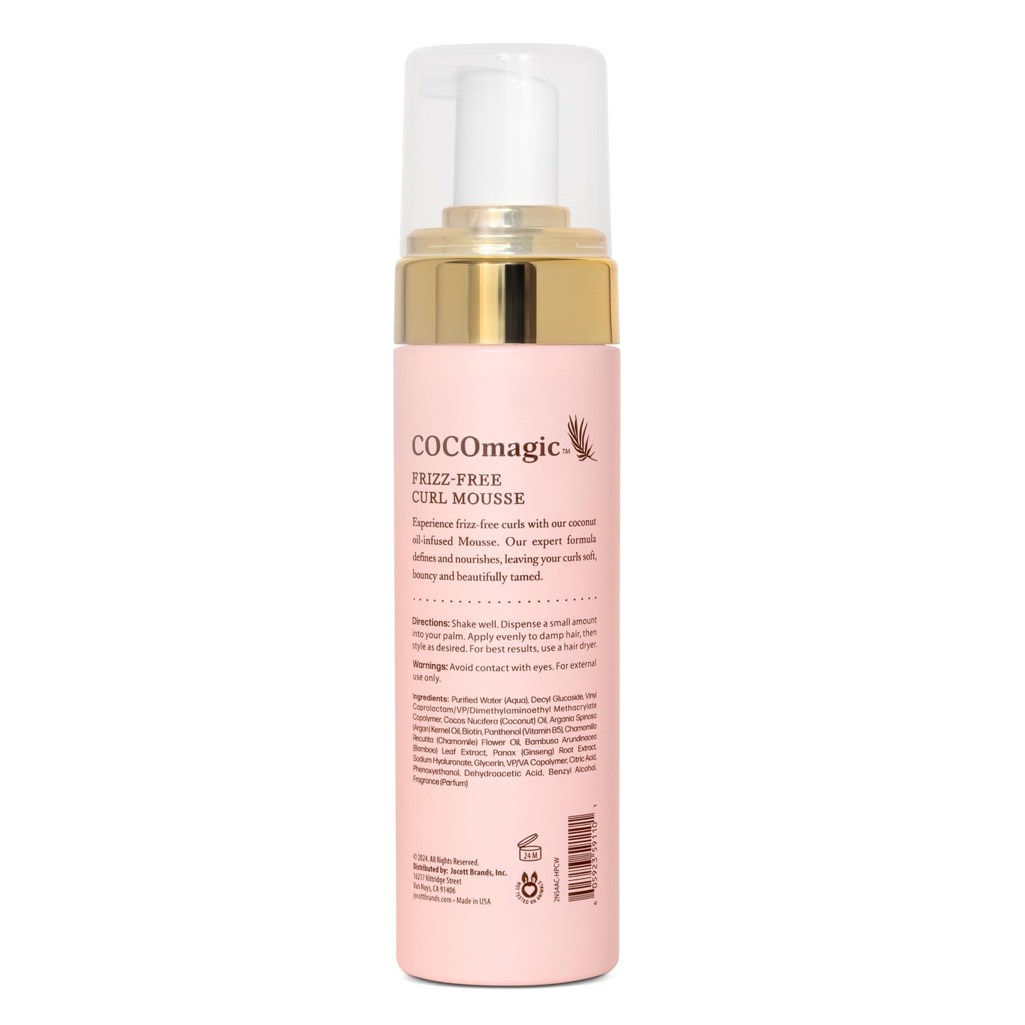 Cocomagic Frizz-Free Curl Mousse with Coconut Oil | Defines & Controls Curls with Soft Hold & Hydration | Non-Greasy, Paraben-Free, Gentle for All