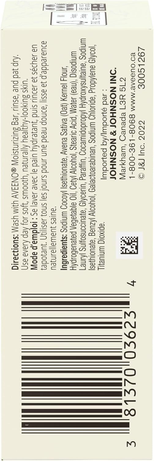 Johnson & Johnson 3623 Aveeno Moisturizing Bar, Fragrance Free, Pack of 24 Beauty & Personal Care Johnson & Johnson