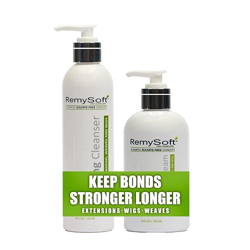 RemySoft Sulfate-Free Detangling Duo: Hydrating Shampoo + Recovery Conditioner for Human & Synthetic Extensions Wigs Weaves Lace Fronts - Moisturelab