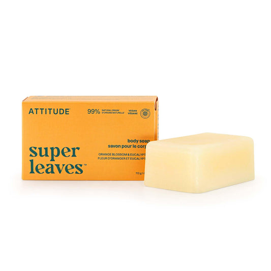 ATTITUDE Body Soap Bar, Natural Origin, Protects and Softens Dry Skin, Watercress, Indian Cress & Olive Oil, EWG Verified & Vegan, Orange Blossom