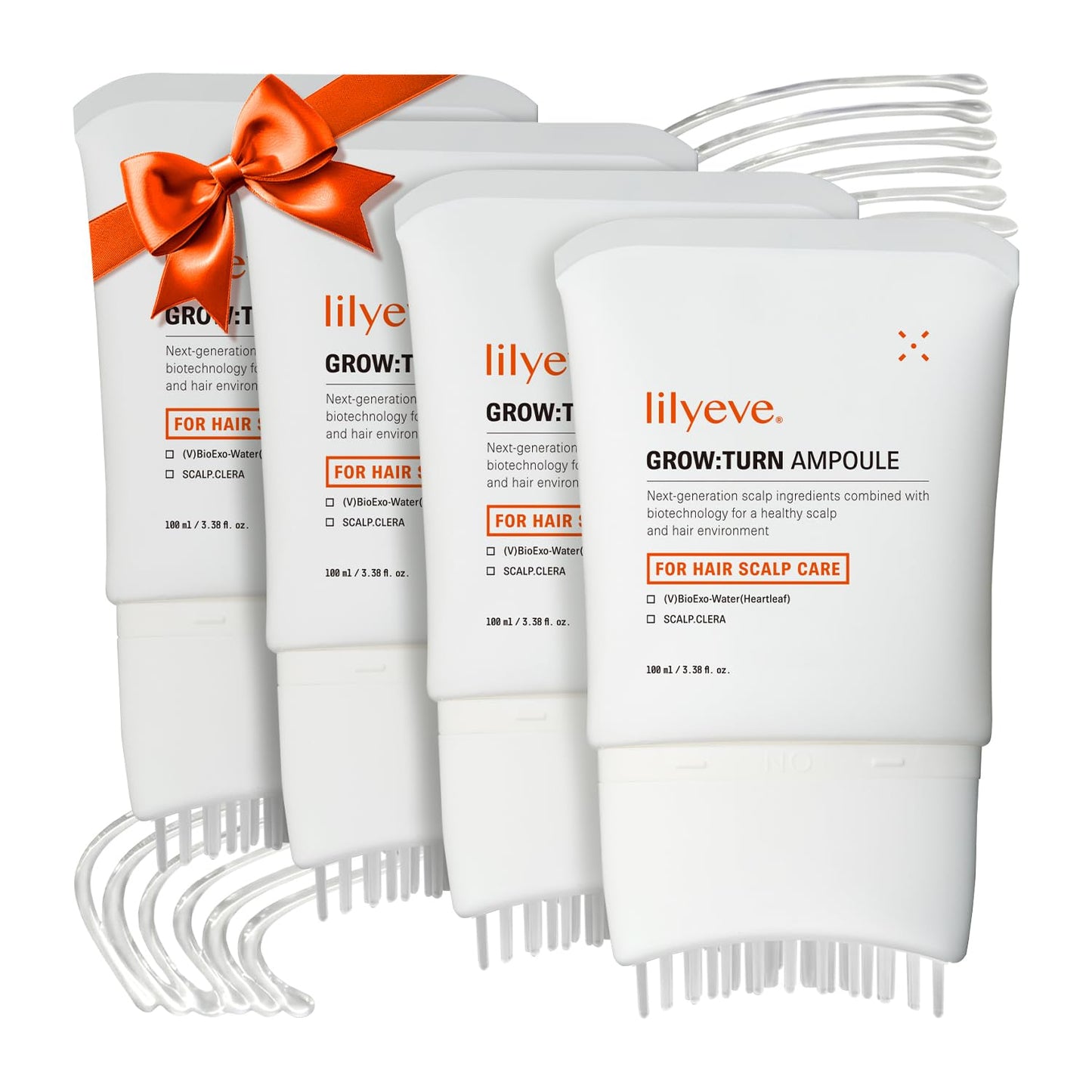 lilyeve GROWTURN Hair Growth Serum with Built-in Brush, Heartleaf-Derived Exosomes to Revitalize, Korean Hair Care, 3.38 fl. oz. (Pack of 4) Beauty and Personal Care lilyeve Default Title