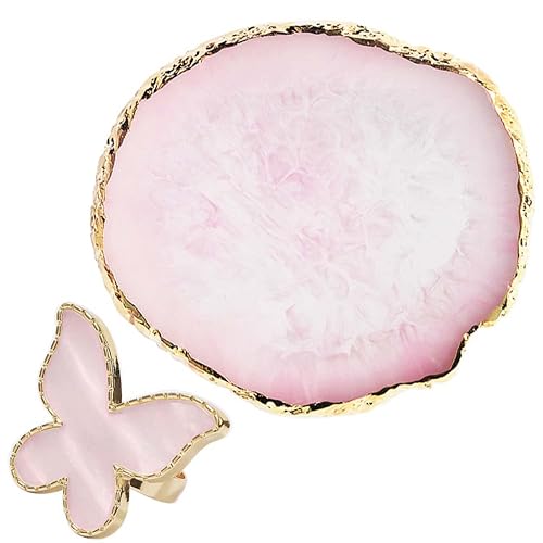 Resin Nail Art Palettes Set, 1 Pcs Resin Nail Art Palette and 1 Pcs Painting Drawing Color Plate with Adjustable Finger Rings Nail Holder Nail Art Beauty & Personal Care CHGNJL