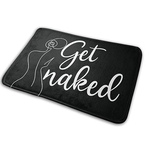 Annalice Get Naked Bath Mats Carpet 15.7' X 23.5 Inch Black Bathroom Rugs for Bathtub Funny Bathroom Decor Cute Plush Cozy Velvet Bathtub Mat Water…