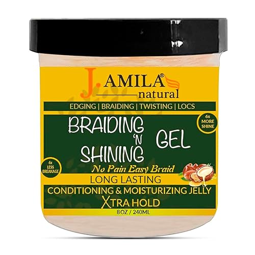 J. AMILA Braiding N Shining Gel - Extreme Hold, Moisture-Rich & Flake-Free - Natural Ingredients for Curly & Coily Hair - Ideal for Braids, Twists