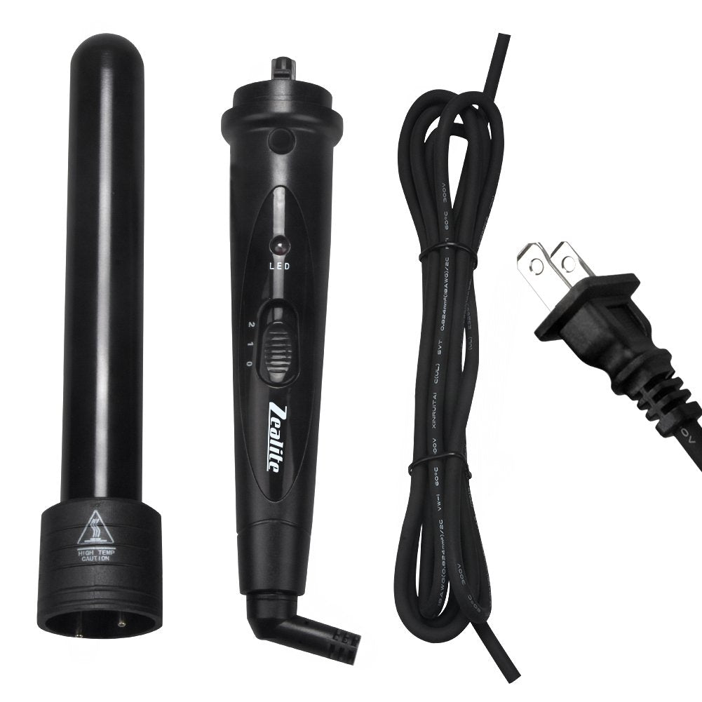 3 in 1 Curling Iron, Curler Wand Set with 3 Interchangeable Ceramic Curling Barrel(0.35”-1.25”), Instant Heat Up, Dual Voltage Hair Curler Beach