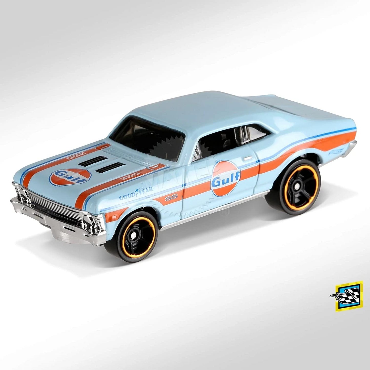 Hot Wheels HW Speed Graphics 7/10 '68 Nova White Gulf