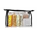 Paya Organics Toiletry Travel Set - Shampoo, Hair Conditioner, Shower Gel, 2 Facial Soap & Tote Bag