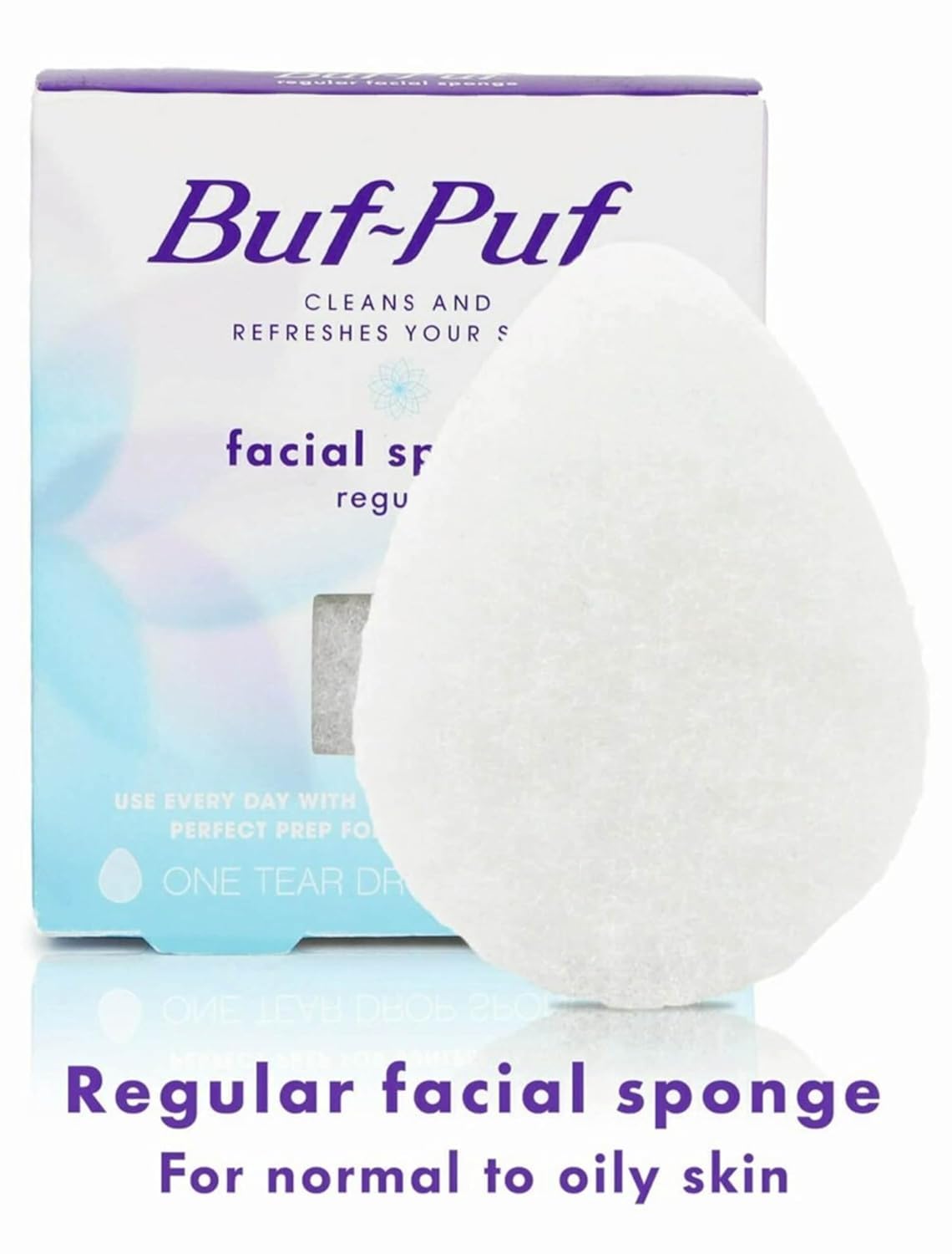 Buf-Puf Facial Sponge, Dermatologist Developed, Removes Deep Down Dirt & Makeup That Causes Breakouts and Blackheads, Reusable, Exfoliating, White, 3 Beauty and Personal Care Buf-Puf