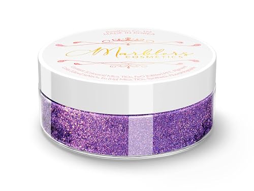 MARBLERS Chunky Natural Mica Powder [Flash Berry Pearl] 0.11oz (3g) | Highly Pigmented | Non-Toxic, Vegan, Cruelty-Free | Eyeshadow, Body Butter, Nail