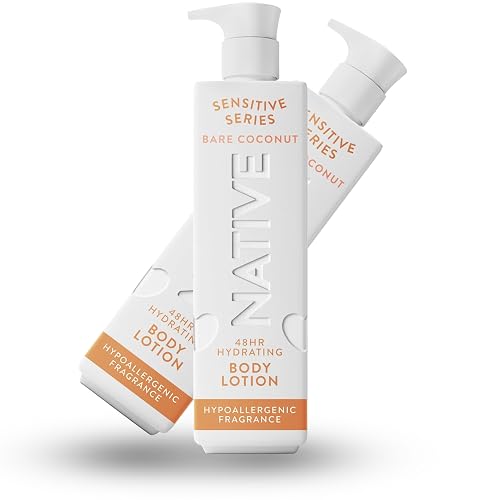 Native Sensitive Series 48H Hydrating Body Lotion - Hypoallergenic - Bare Coconut - 18 fl oz - Pack Of 02