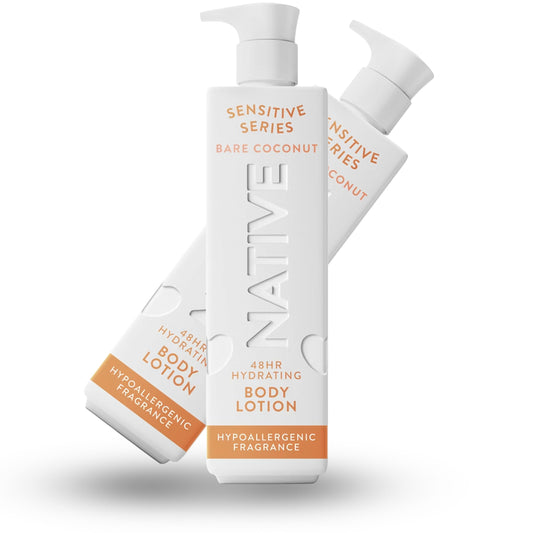 Native Sensitive Series 48H Hydrating Body Lotion - Hypoallergenic - Bare Coconut - 18 fl oz - Pack Of 02