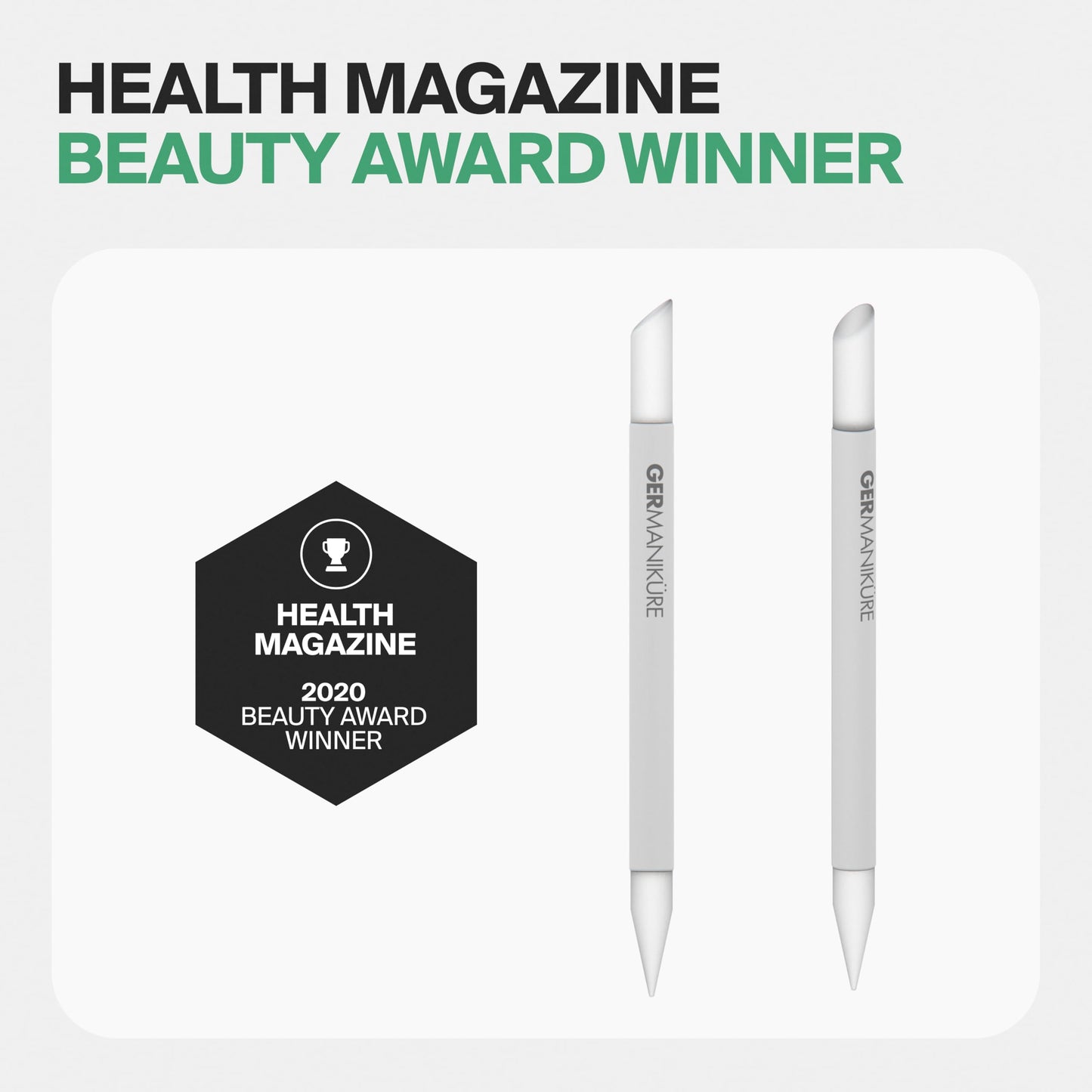 GERMANIKURE Clear Glass Cuticle Stick in Leather Sleeve - Ethically Made in Czech Republic - Cuticle Pusher & Remover, Callous & Dry Skin Fingertip