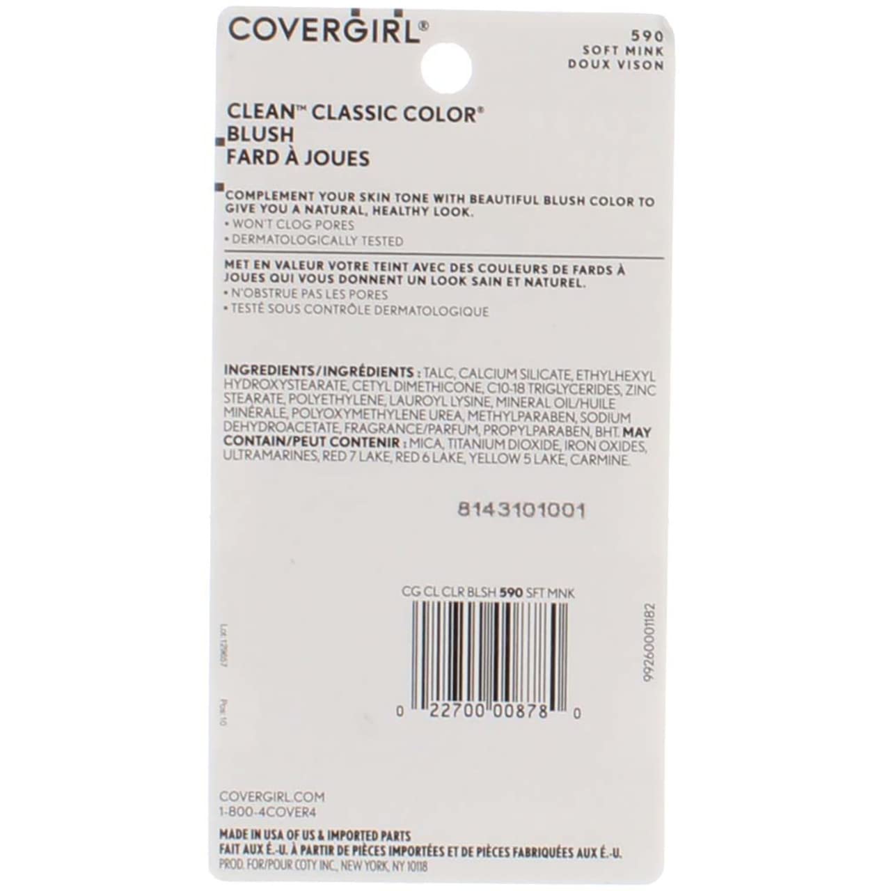 CoverGirl Classic Color Blush, Soft Mink [590], 0.3 oz (Pack of 12)
