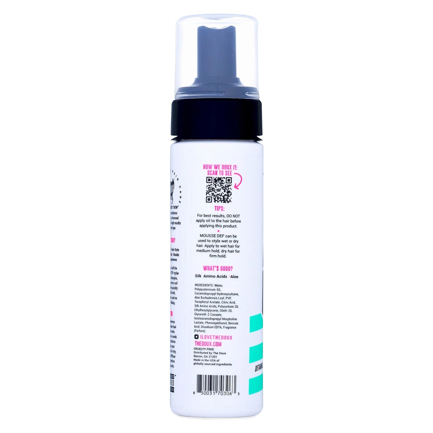 The Doux Multi-Use Mousse for Curly Hair - The Doux Mousse Def Texture Foam for Styling, Curl Definition, Volume & Shine - Curl Cream Alternative