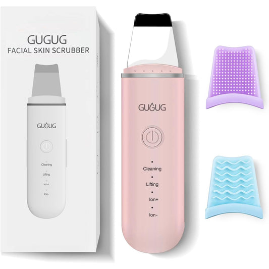 GUGUG Skin Scrubber Face Spatula Skin Spatula Pore Cleaner Blackhead Remover Tools for Facial Deep Cleansing-4 Modes, Pink Beauty & Personal Care GUGUG
