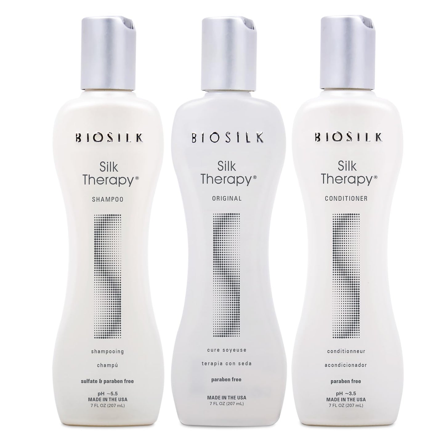 BioSilk Revive Your Locks Kit. Original Silk Therapy 7oz, Silk Therapy Shampoo 7oz, and Silk Therapy Conditioner 7oz (kit Contains 3 Products), 7