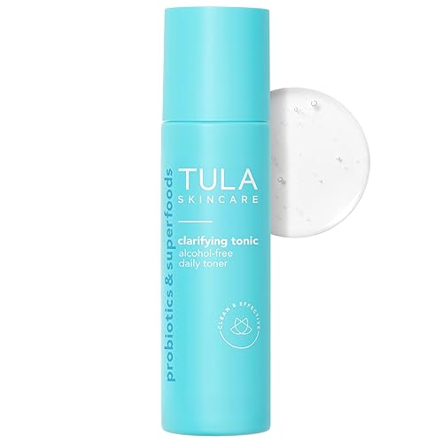TULA Skin Care Clarifying Tonic Alcohol-Free Daily Toner - Face Toner to Gently Exfoliate and Tighten Pores, Contains Witch Hazel and Niacinamide