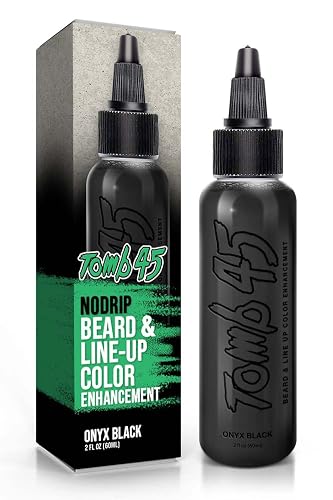 Tomb 45 NO DRIP Enhancement Color (Onyx Black) | Hair Enhancer For Beard & Lineup | Water Resistant Hairline Filler Spray | Barber Beard Liner