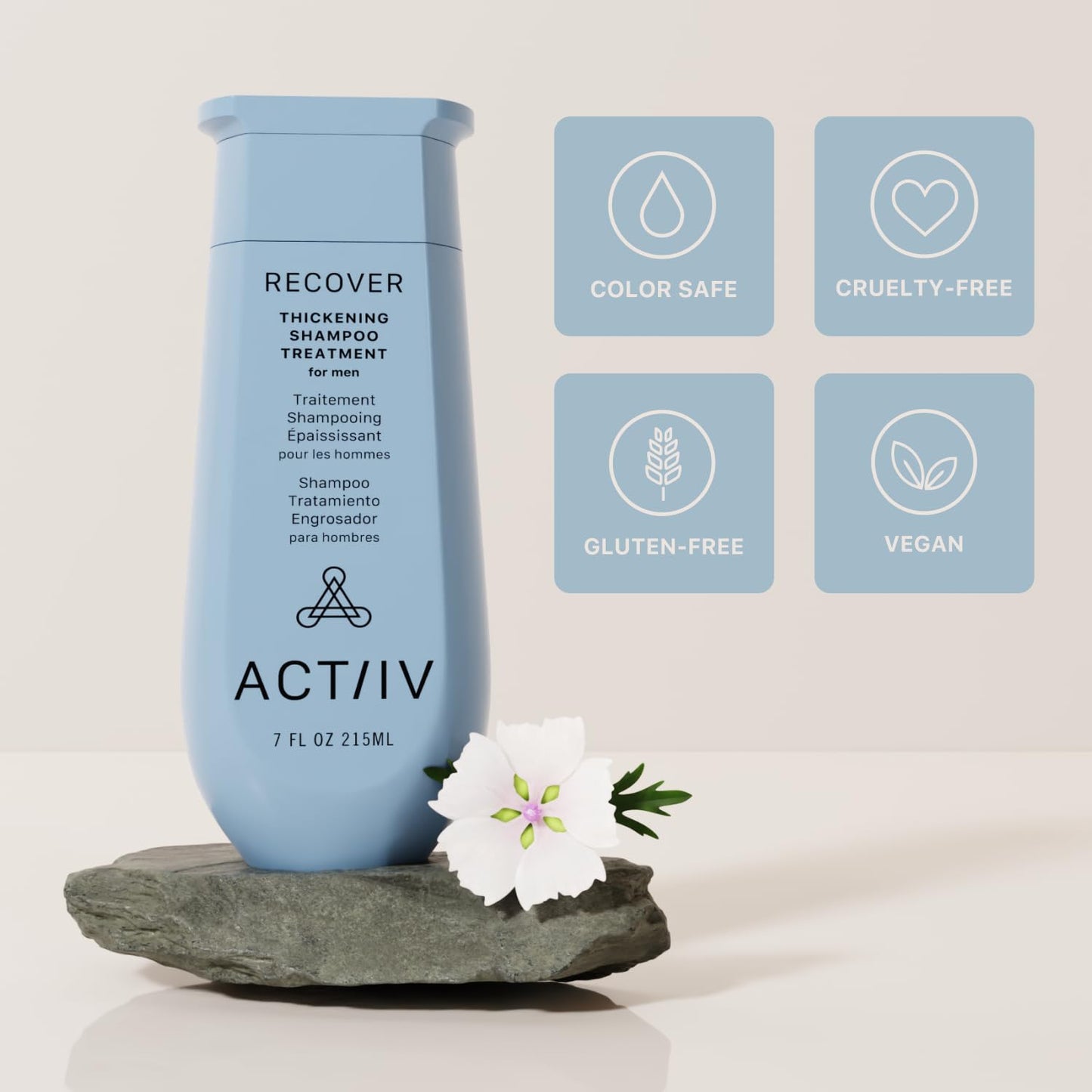 ACTIIV Recover Thickening Shampoo Treatment For Men | Supports the Appearance of Fuller, Healthier-Looking Hair, Supports Scalp Health, Plant-Based