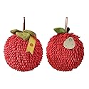 DONGKER Fuzzy Ball Hand Towel,2 PCS Chenille Fluffy Microfiber Ball Towel with Hanging Loop Quick Dry for Bathroom Washstand Kitchen