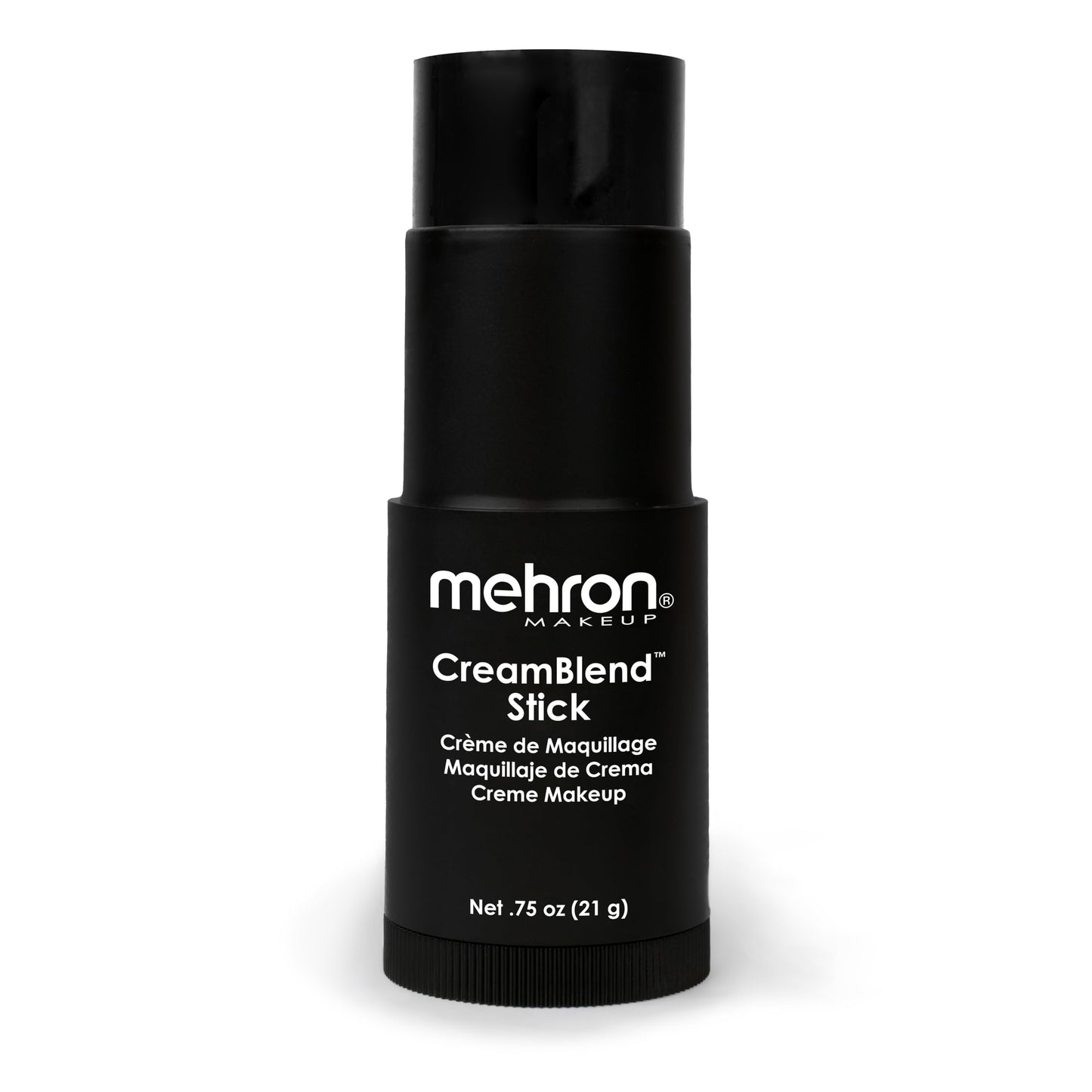 Mehron Makeup CreamBlend Stick | Face Paint, Body Paint, & Foundation Cream Makeup | Perfect for Halloween .75 oz (21 g) (Black) | Made in the USA