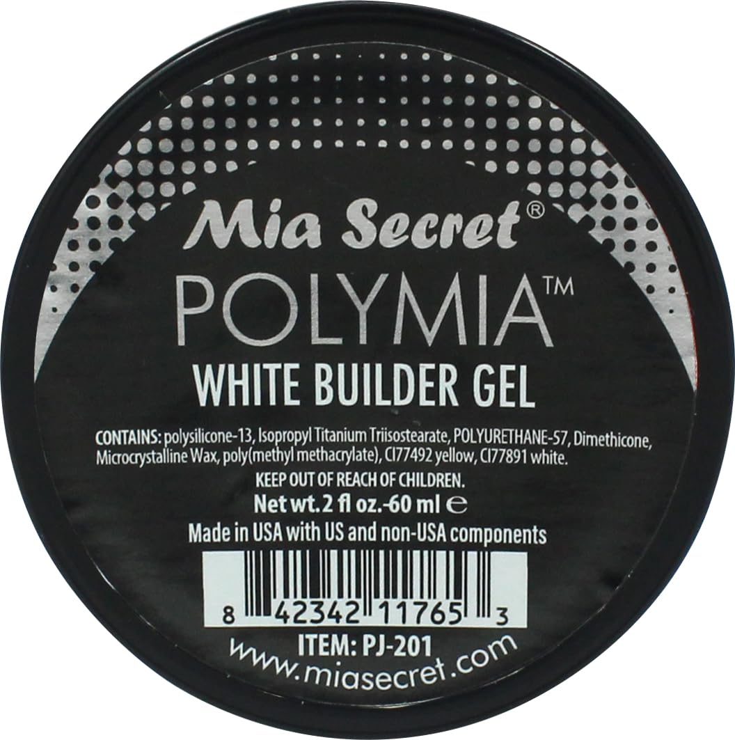 Mia Secret - 2oz POLYMIA polysilicone Gel Nail Builder - UV Led - Builder gel (White) Beauty & Personal Care Mia Secret