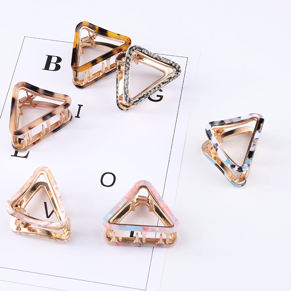Yusier 6 PCS Small Hair Claw Clips 2 Inch Acetate Hair Jaw Clips 6 Colors Fashion Leopard Claw Hair Clips for Women Girls