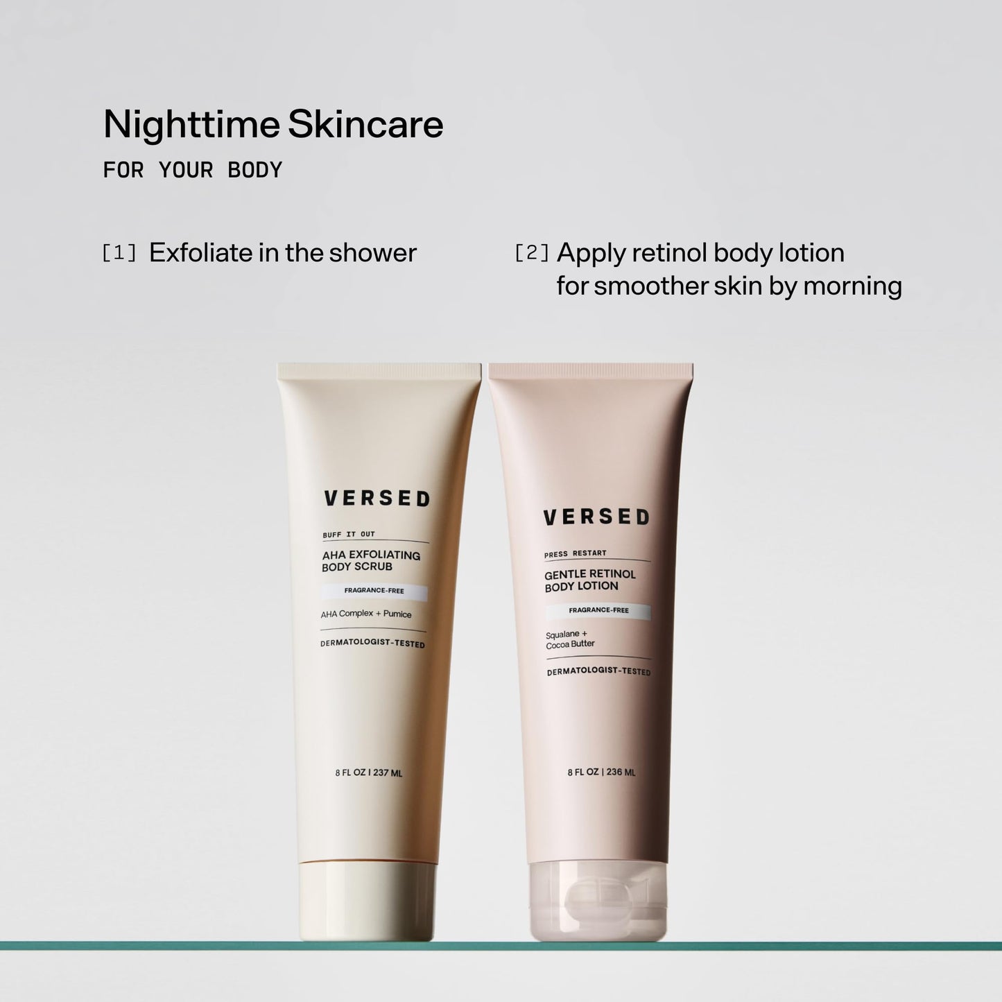 Versed Press Restart Retinol Body Lotion - Cocoa Butter + Squalane Moisturizer for Dry Skin - Firming Body Retinol to Smooth Texture & Brighten Skin Beauty and Personal Care Versed