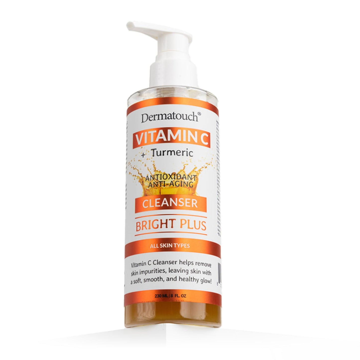 DERMATOUCH® Vitamin C Cleanser Water with Turmeric, Gentle Foaming Facial Cleanser for Daily Use, Helps Remove Impurities, All Skin Types, Made in