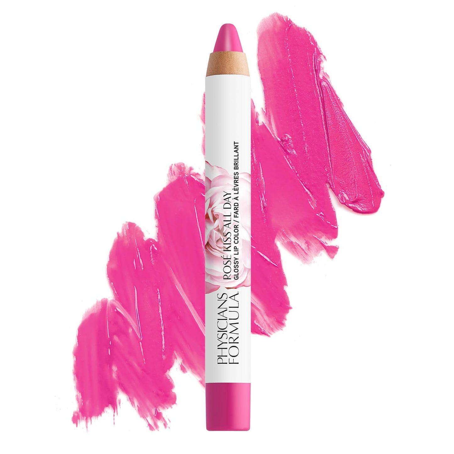 Physicians Formula Rosé Kiss All Day Glossy Lipstick LIp Color Makeup, Red, She's a Wild Rose | Dermatologist Tested, Clinicially Tested