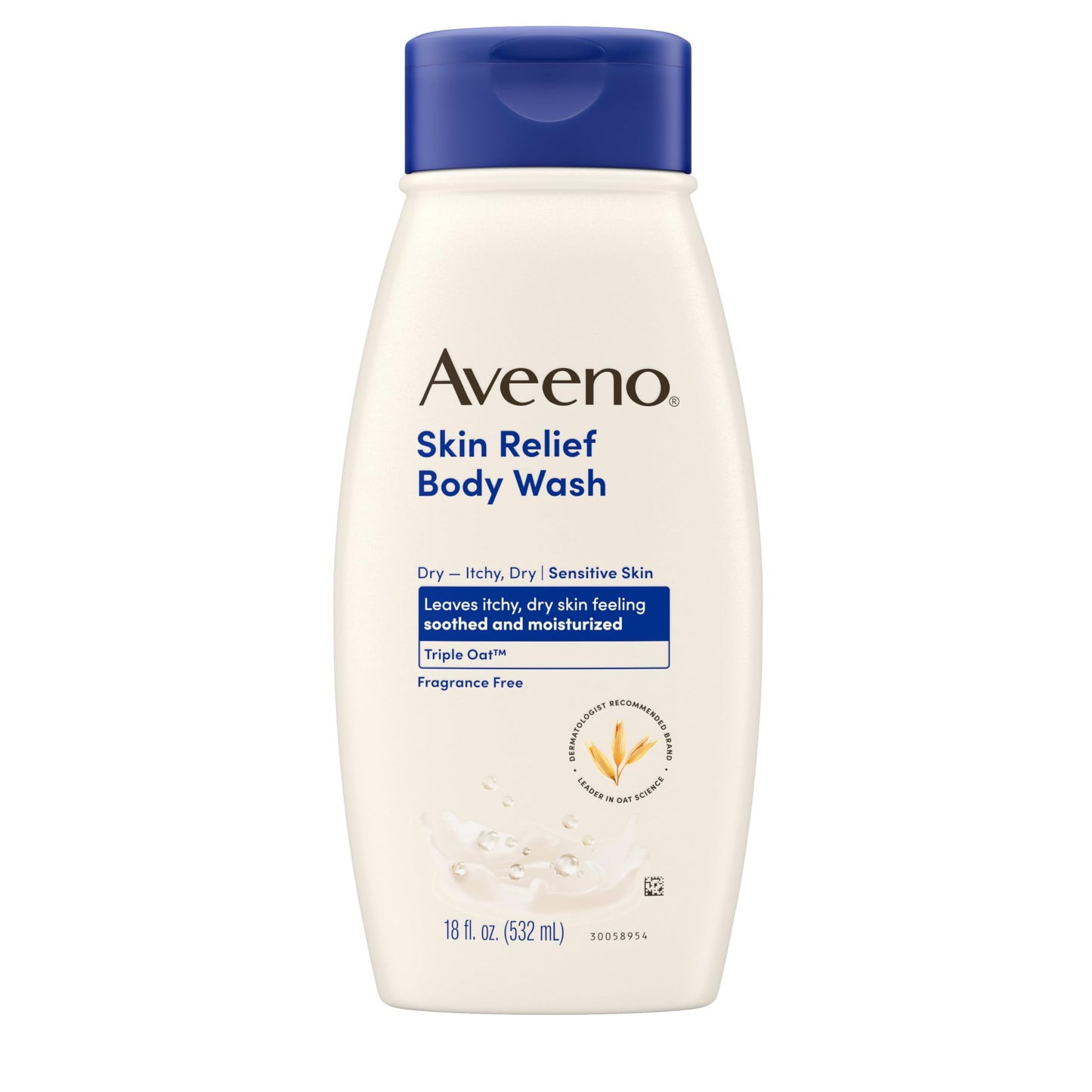 Aveeno Skin Relief Body Wash, Fragrance-Free with Triple Oat® complex, Gentle Daily Cleanser for Sensitive Skin Leaves Itchy, Dry Skin Feeling Soothed