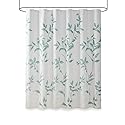 Madison Park Cecily Shower Curtain, Luxurious Botanical Leaf Print, Modern Serene Bathroom Décor, Machine Washable Bath Privacy Screen, 72x72, Seafoam