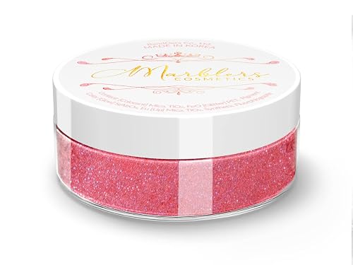 MARBLERS Glitter Mica Powder [Peachy Punk] 0.14oz (4g) | Glitter Mica | Highly Pigmented | Non-Toxic, Vegan, Cruelty-Free | Eyeshadow, Body Butter