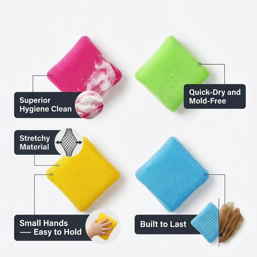 Shower Scrubber for Body African exfoliating net with 22 Colors Available Made for Both Men and Women as a Hygiene Essential (Blue) Beauty and Personal Care AFRICANA BEAUTY