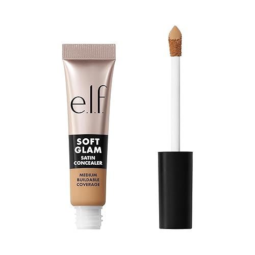 e.l.f. Soft Glam Satin Concealer, Medium Coverage For Blemishes & Under-Eye, Crease-Resistant, Long Lasting, Vegan & Cruelty-Free, 22 Light Warm