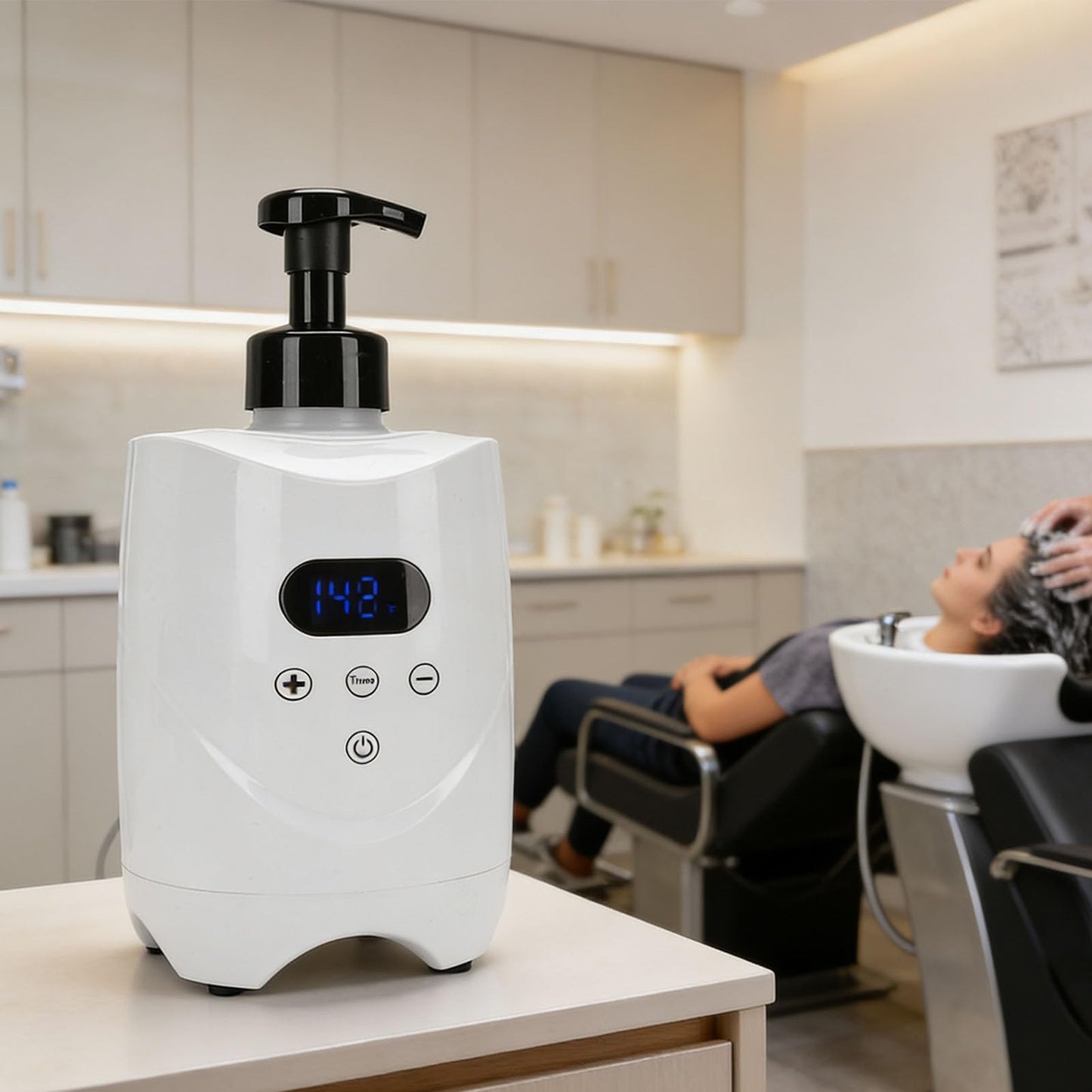 Hamwesh Hot Lather Machine, Professional Shaving Cream Warmer with 2 x 500 ml Refillable Foam Bottles and LED Display for Men Facial Skin Care Home Beauty and Personal Care Hamwesh